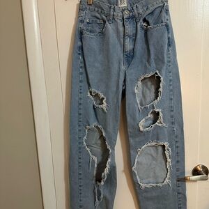 Urban Outfitters BDG High-Rise BaggyLight Blue Distressed Jeans, Women’s Size 27